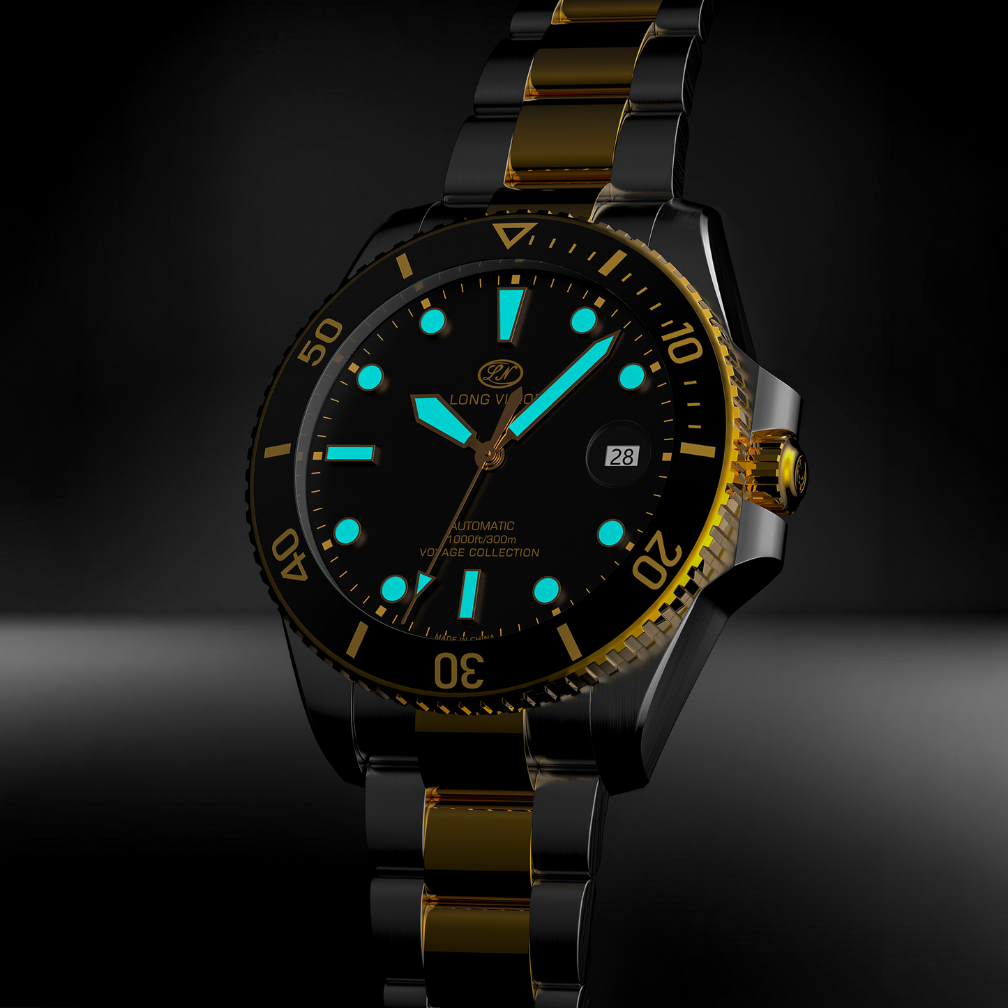 Long Vision YH018Q 41mm Watch 300M Waterproof Swiss SW200-1 Voyage Collection Automatic Watch