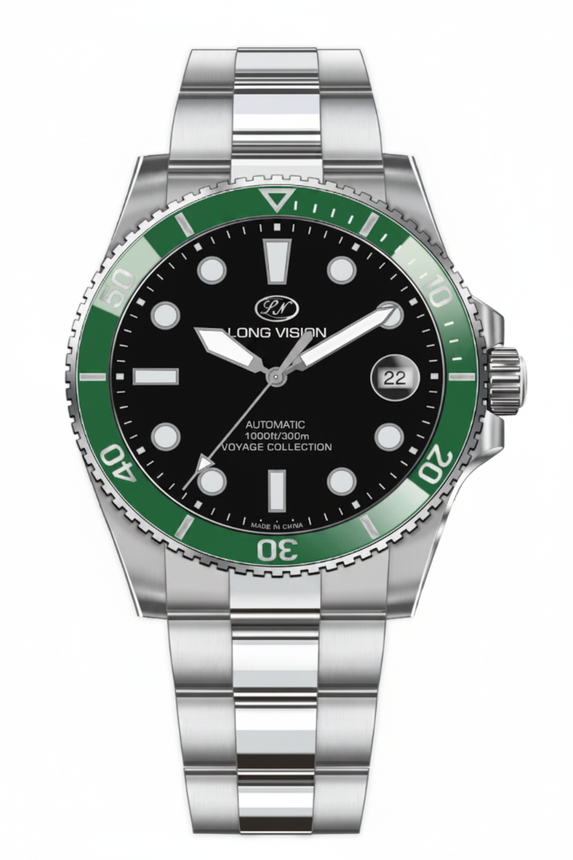 Long Vision YH018K Voyage Collection Automatic Watch featuring Swiss precision and 300m water resistance.