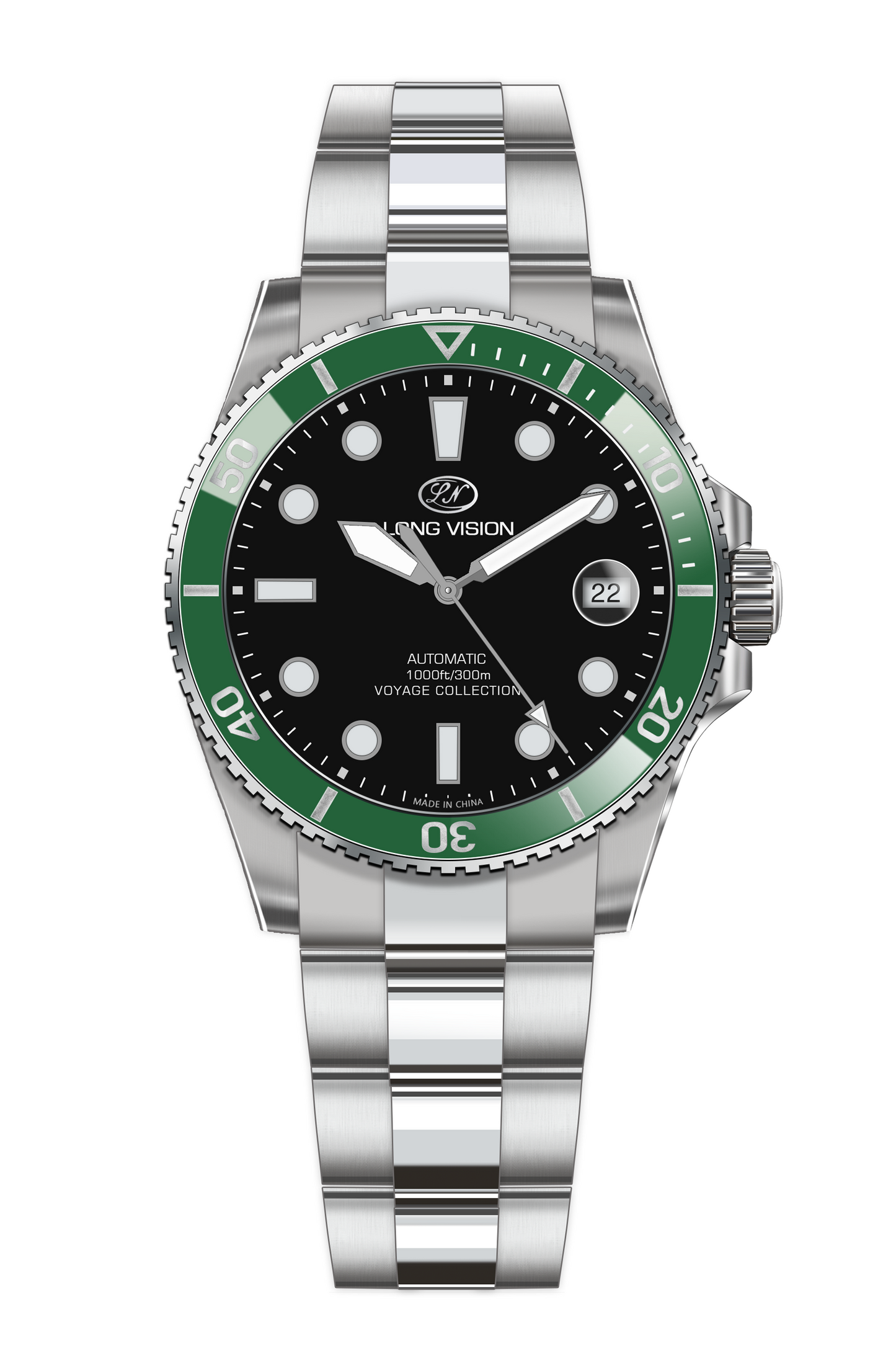 Long Vision YH019K Voyage Collection Automatic Watch featuring Swiss precision and 300m water resistance.