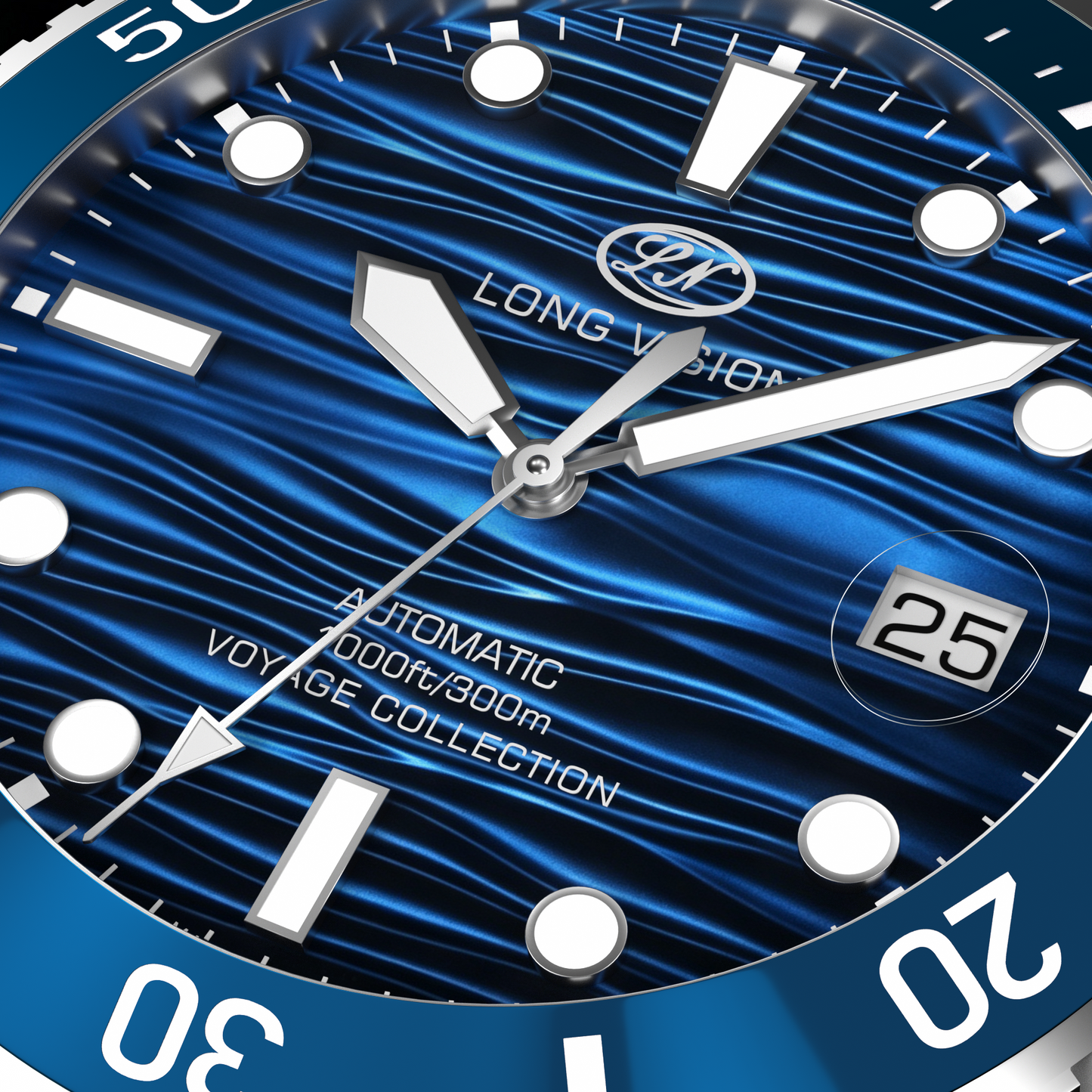 Long Vision YH018C 41mm Watch 300M Waterproof Swiss SW200-1 Voyage Collection Automatic Watch