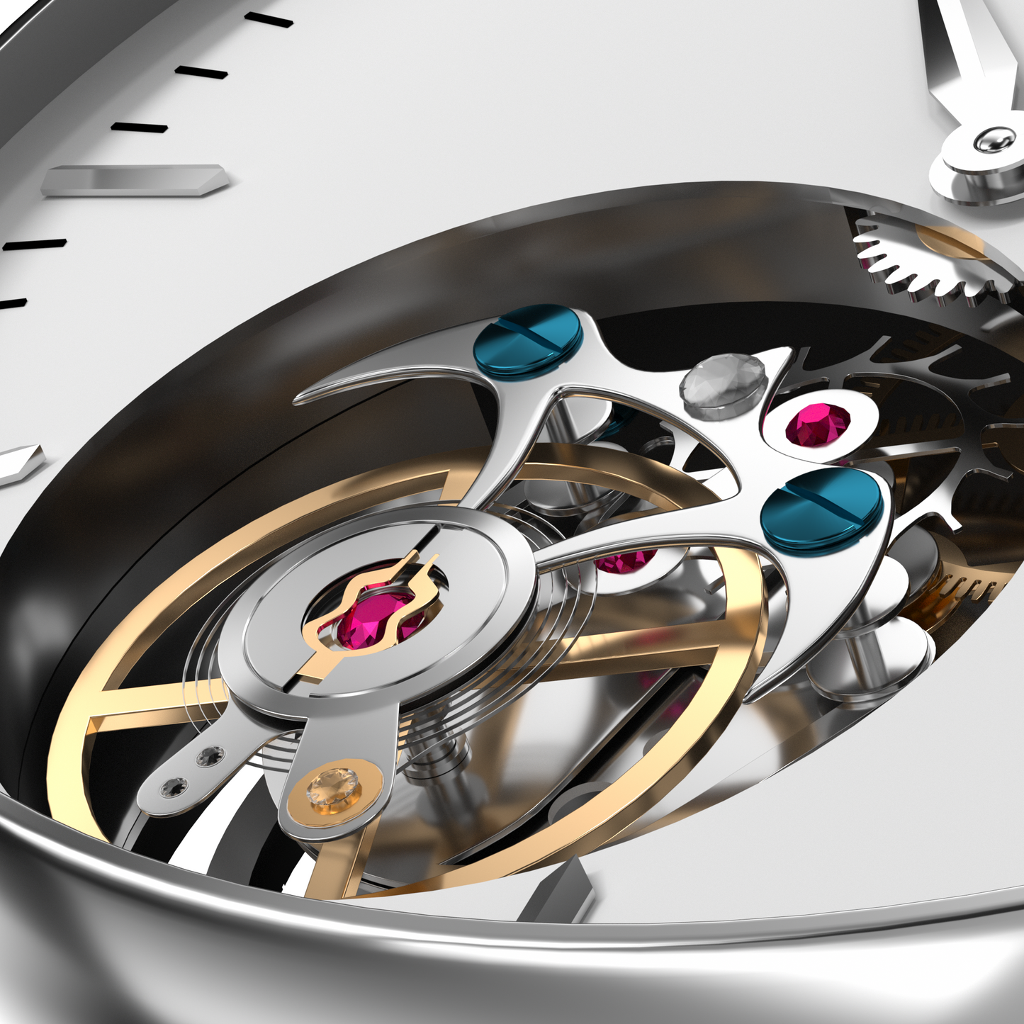 Long Vision TF028C Tourbillon Collection Hand-Wound Skeleton Watch, 55 Hours Power Reserve, Sunburst Guilloché Dial, Italian Top-Grain Cowhide Strap