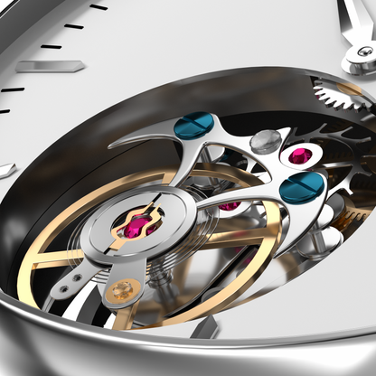 Long Vision TF028C Tourbillon Collection Hand-Wound Skeleton Watch, 55 Hours Power Reserve, Sunburst Guilloché Dial, Italian Top-Grain Cowhide Strap