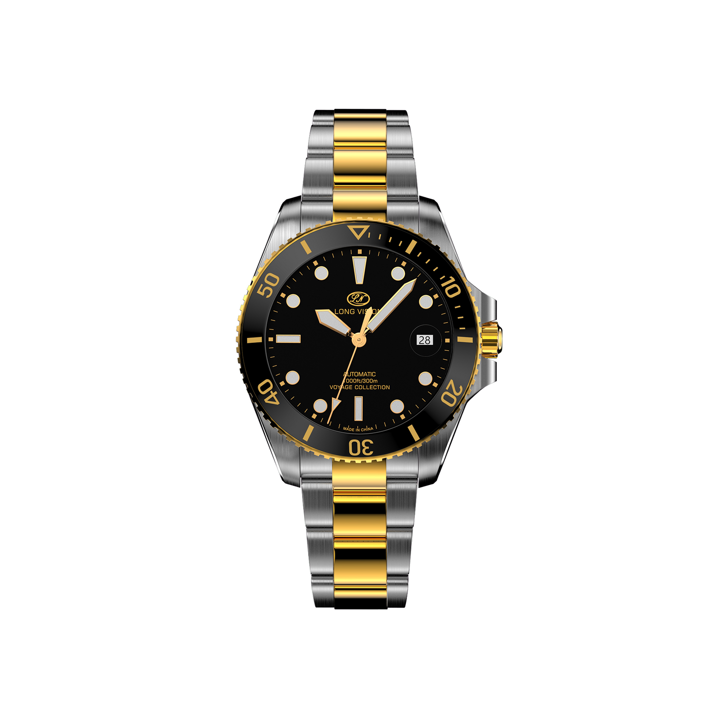 Long Vision YH018Q 41mm Watch 300M Waterproof Swiss SW200-1 Voyage Collection Automatic Watch