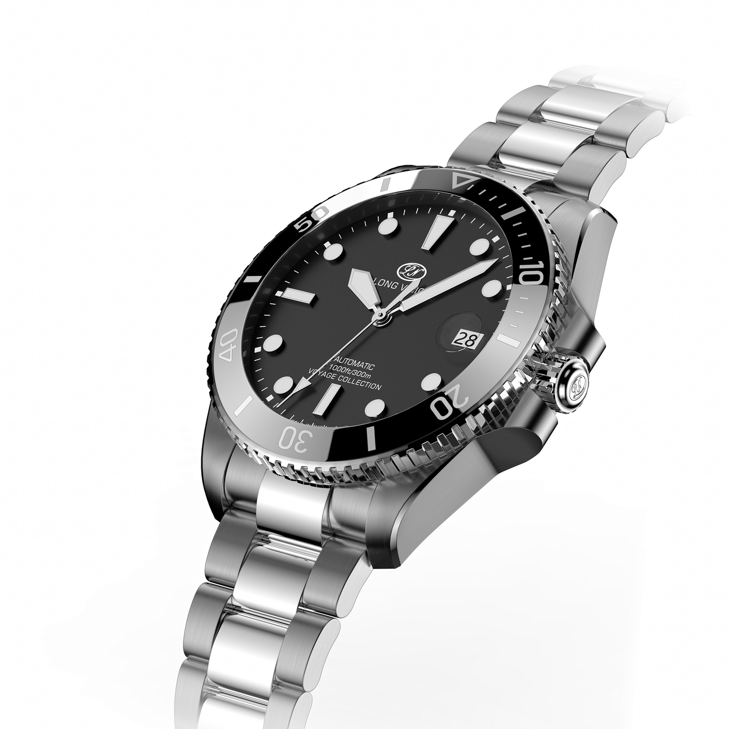 Long Vision YH018F 41mm Watch 300M Waterproof Swiss SW200-1 Voyage Collection Automatic Watch