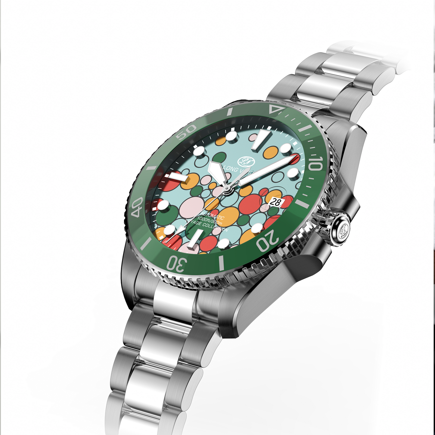 Long Vision YH018R 41mm  Watch 300M Waterproof Swiss SW200-1 Voyage Collection Automatic Watch