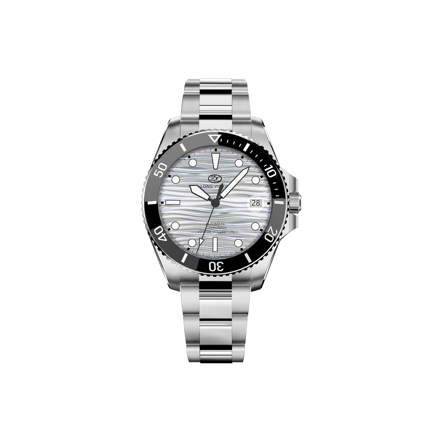 Long Vision YH018D 41mm Watch 300M Waterproof Swiss SW200-1 Voyage Collection Automatic Watch