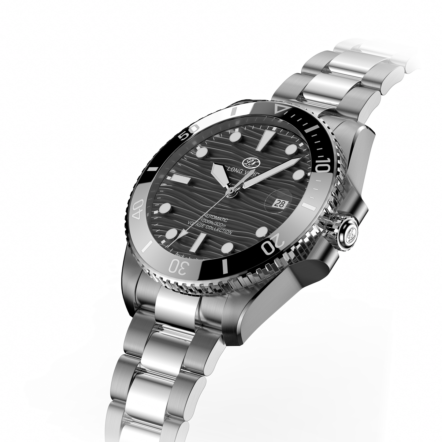 Long Vision YH019A 37mm  Automatic Dress Watch 300M Waterproof Swiss SW200-1 Voyage Collection Automatic Watch