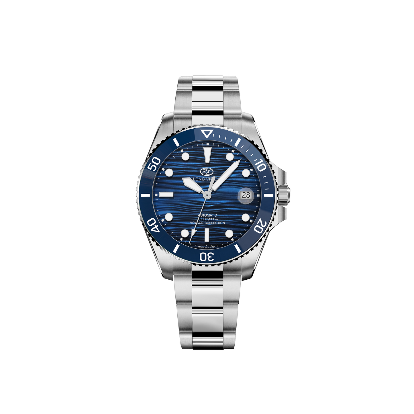 Long Vision YH018C 41mm Watch 300M Waterproof Swiss SW200-1 Voyage Collection Automatic Watch