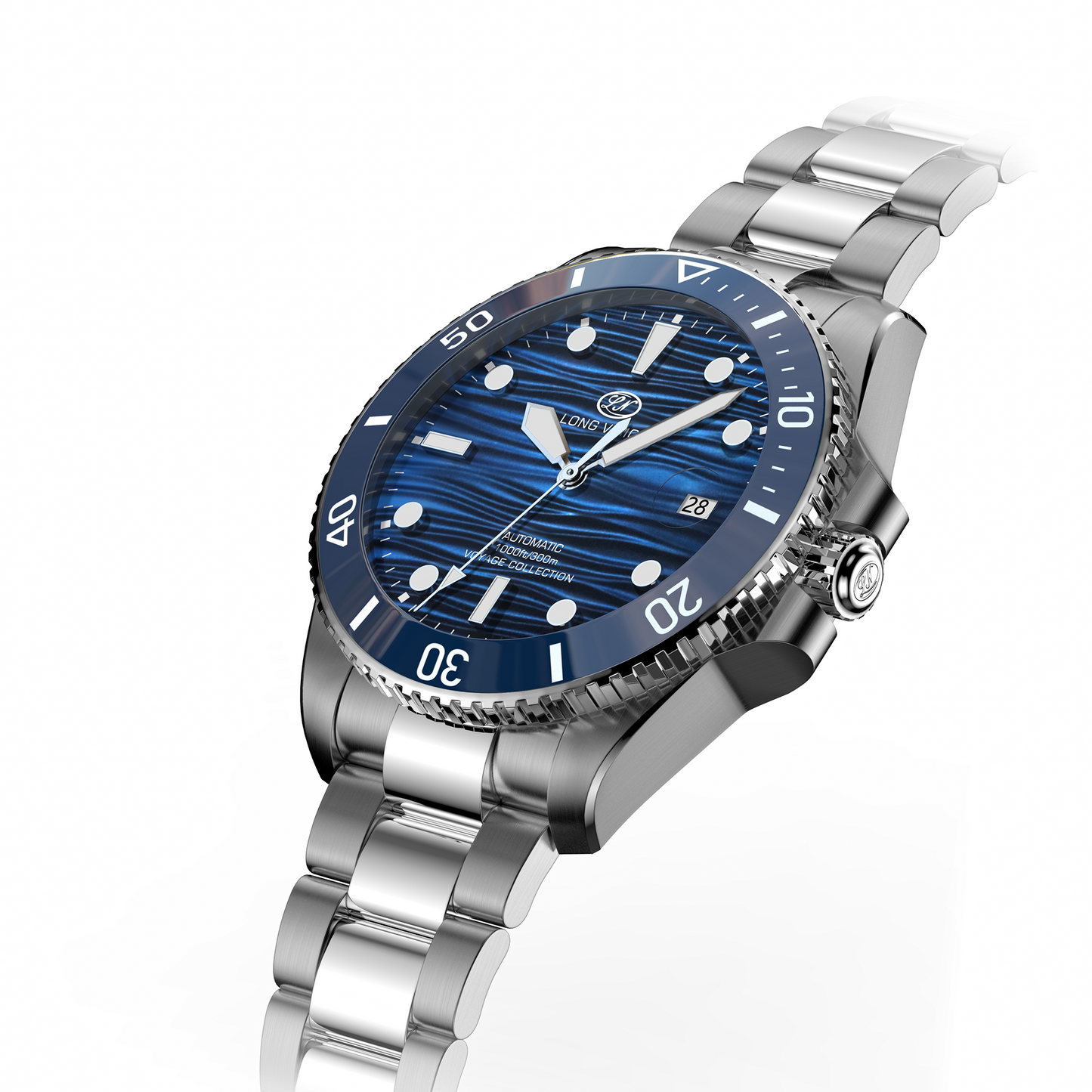 Long Vision YH018C 41mm Watch 300M Waterproof Swiss SW200-1 Voyage Collection Automatic Watch