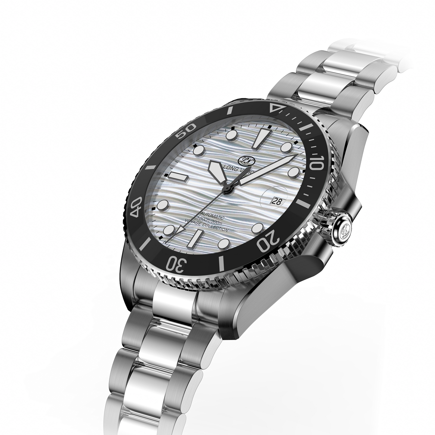 Long Vision YH019D 37mm  Automatic Dress Watch 300M Waterproof Swiss SW200-1 Voyage Collection Automatic Watch