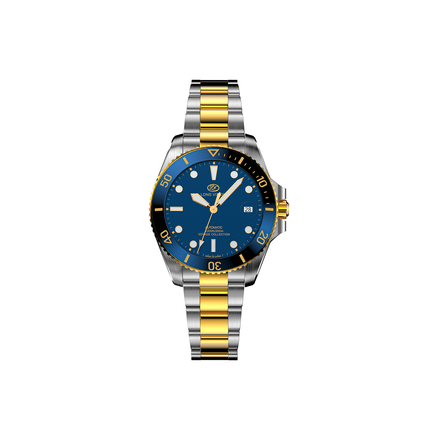 Long Vision YH019N 37mm  Automatic Dress Watch 300M Waterproof Swiss SW200-1 Voyage Collection Automatic Watch
