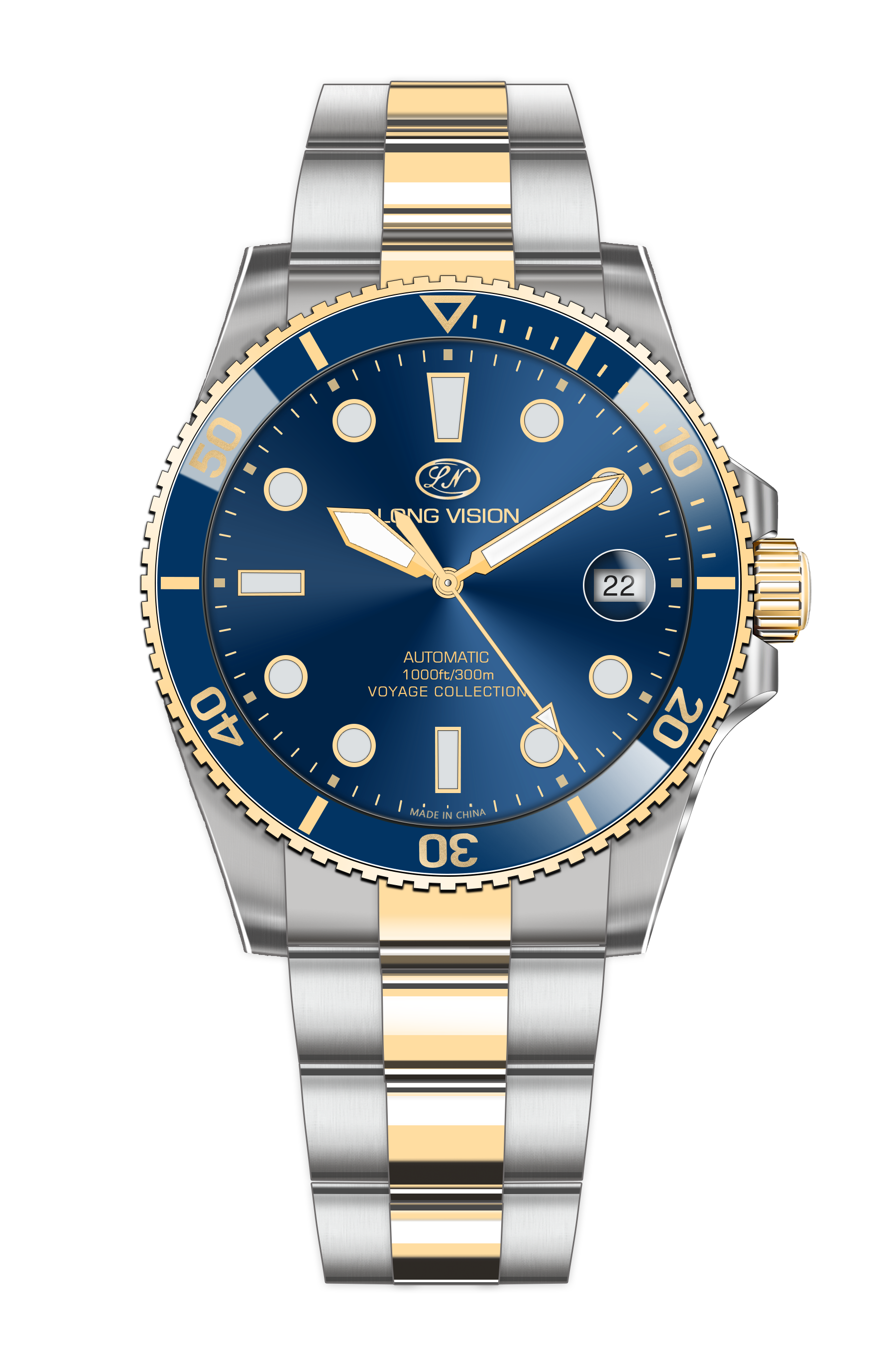 Long Vision YH018N Voyage Collection Automatic Watch featuring Swiss precision and 300m water resistance.