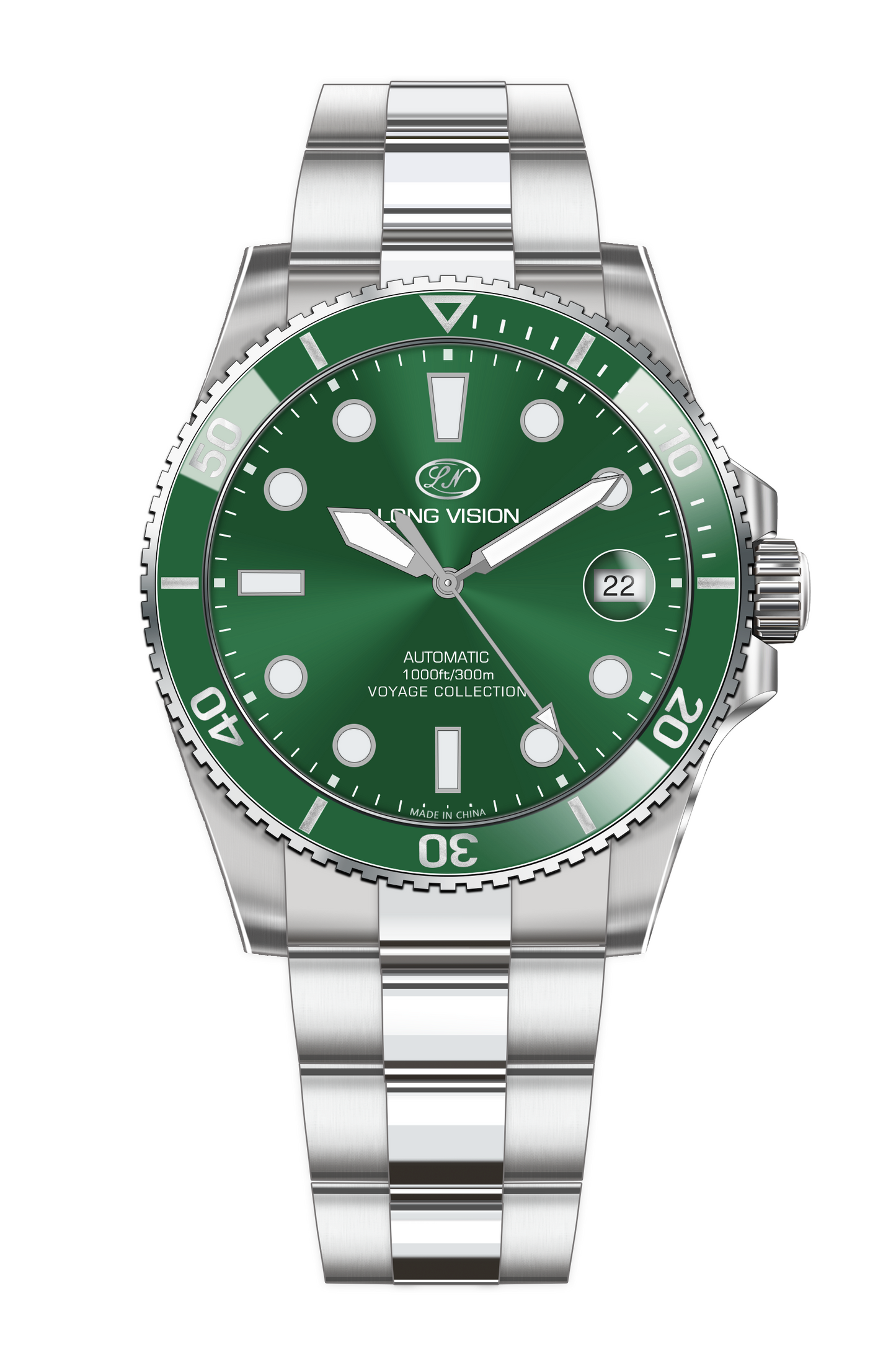 Long Vision YH018L Voyage Collection Automatic Watch featuring Swiss precision and 300m water resistance.
