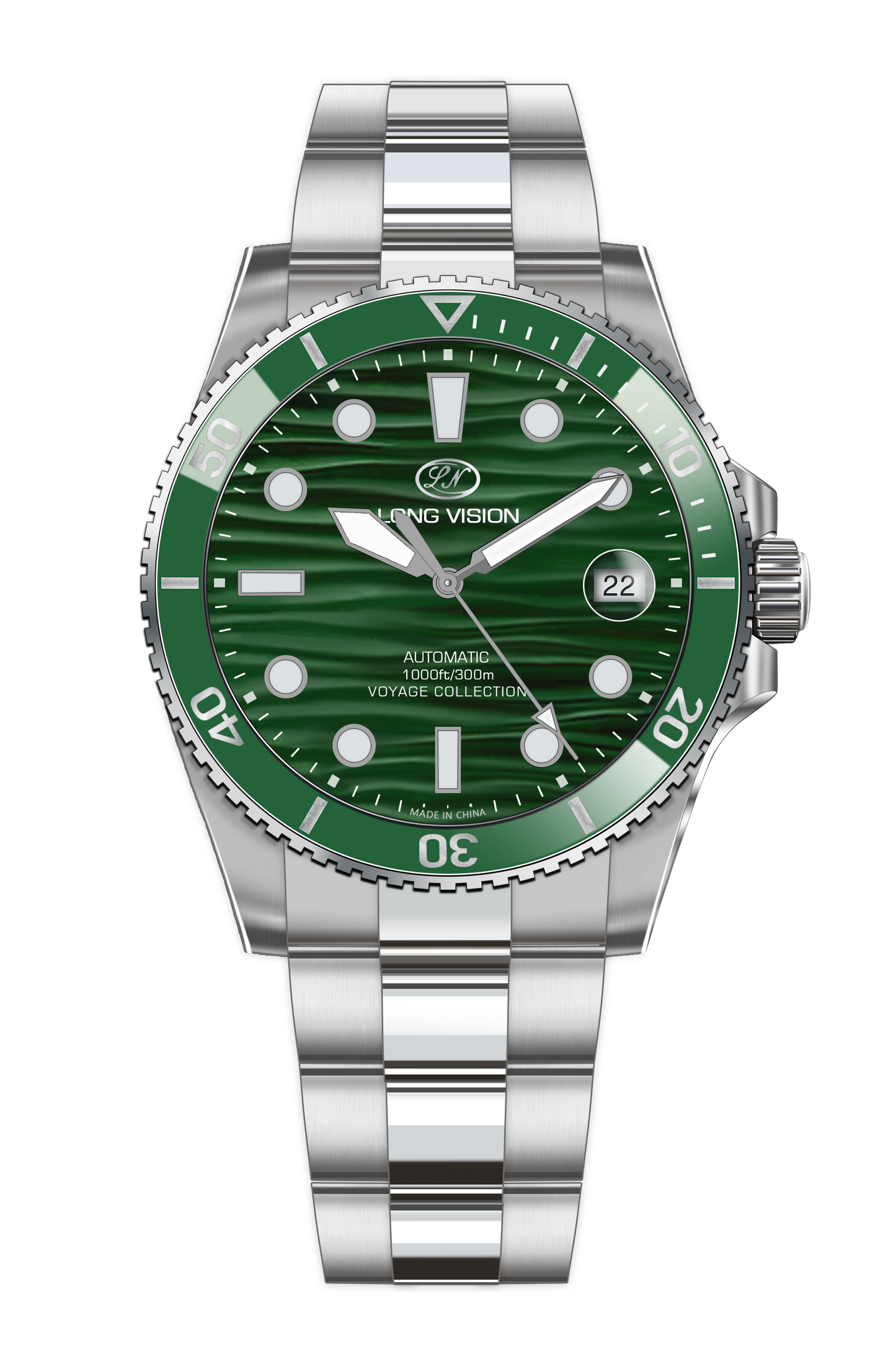 Long Vision YH018E Voyage Collection Automatic Watch featuring Swiss precision and 300m water resistance.