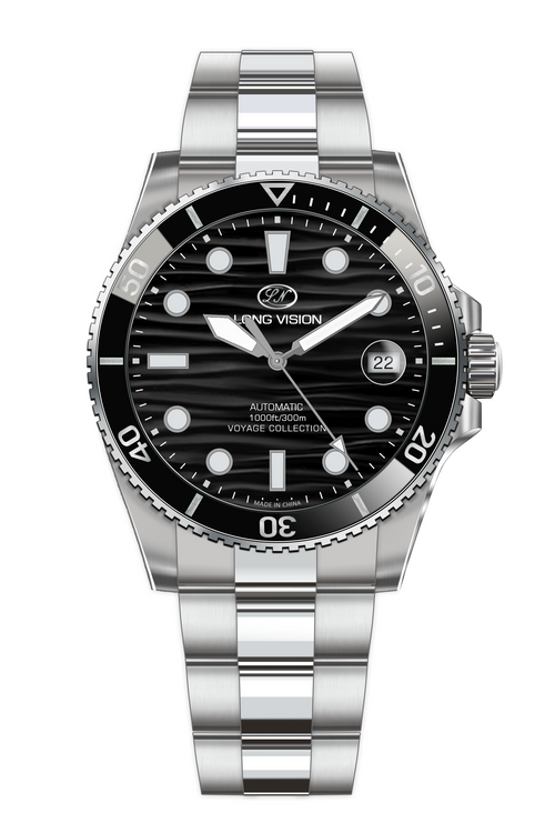 Long Vision YH018A Voyage Collection Automatic Watch featuring Swiss precision and 300m water resistance.